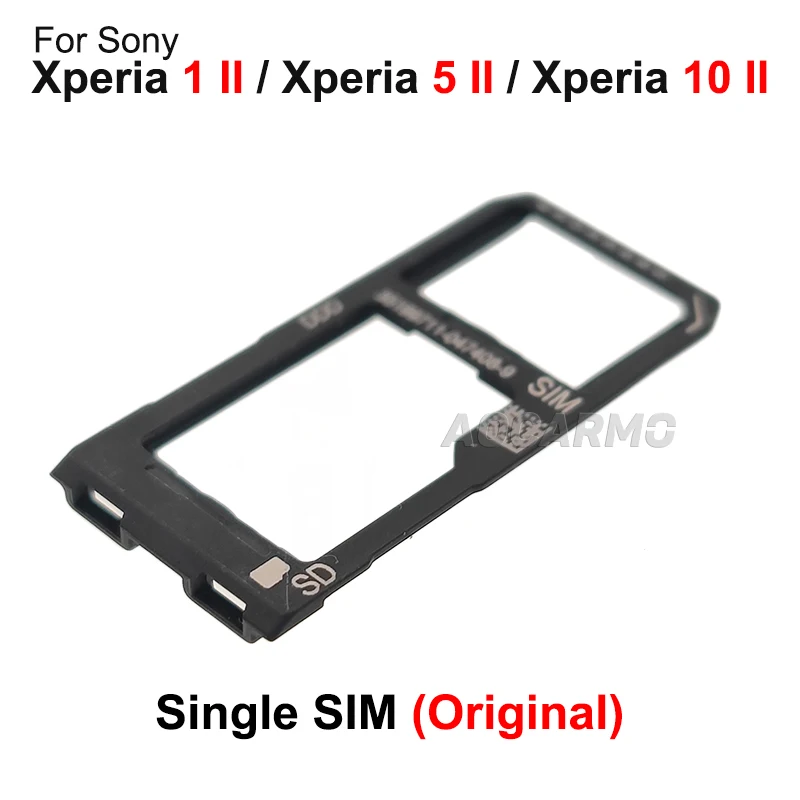 Aocarmo For Sony Xperia 1 II / 5 II / 10 II Mark 2 X1ii X5ii X10ii Dual SIM Card Holder Tray Slot Replacement Part