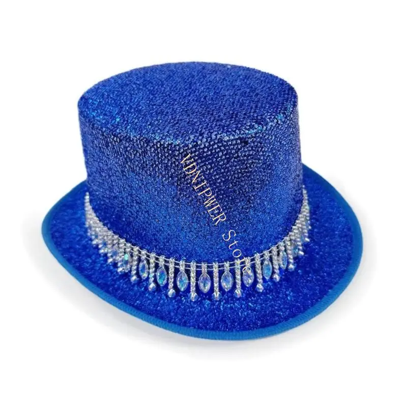 قبعة الحفلة قبعة السحرة قبعة الرقص المتلألئة لمهرجان الموسيقى D08E