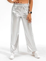 Gradient Straight-leg Pants High-waisted Pants Design Bright High-stretch Straight-leg Pants With Elastic Loose Mopping Pants