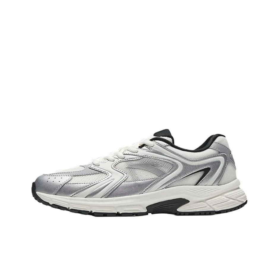 Anta Slip Resistant And Breathable Low top City Commuting Running Shoes Women's Ivory White Silver 922625592-2