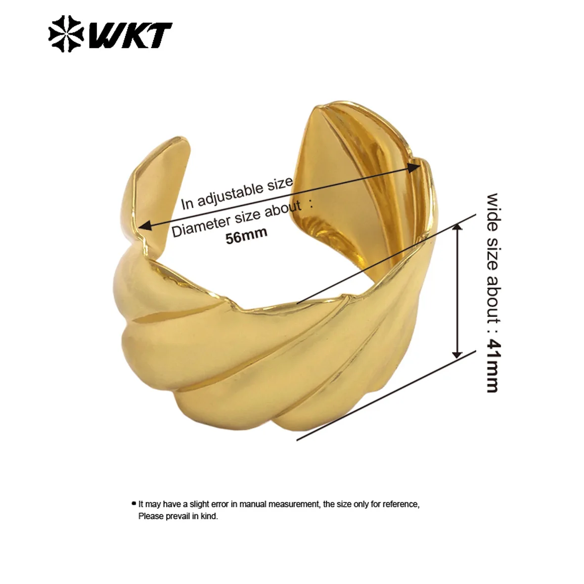 

WT-B709 Модный толстый и однотонный большой браслет-манжета с тонкой гладкой и текстурой, желтый латунный браслет, винтажные ювелирные изделия Vibe