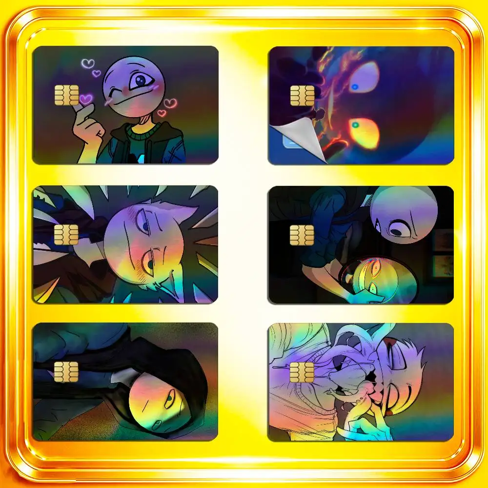 For Peter Your Boyfriend Credit Bank Sticker ID Access Card Cover Skin Rainbow Color Laser Stickers Film