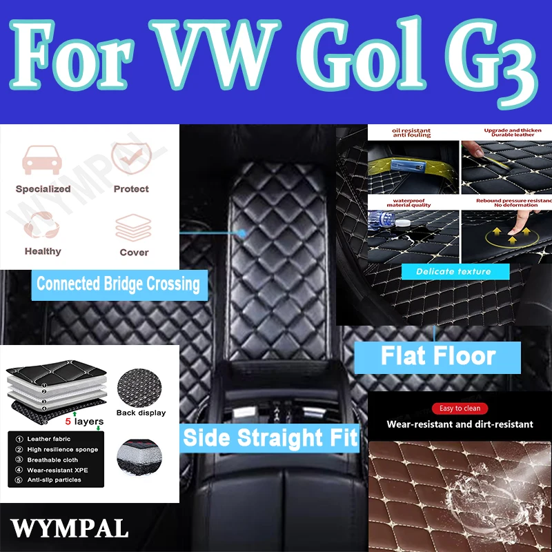 Tapete de carro de luxo para vw gol g3 2000 2001 2002 2003 2004 4 portas diamante mulher pé almofada auto tapete acessório couro