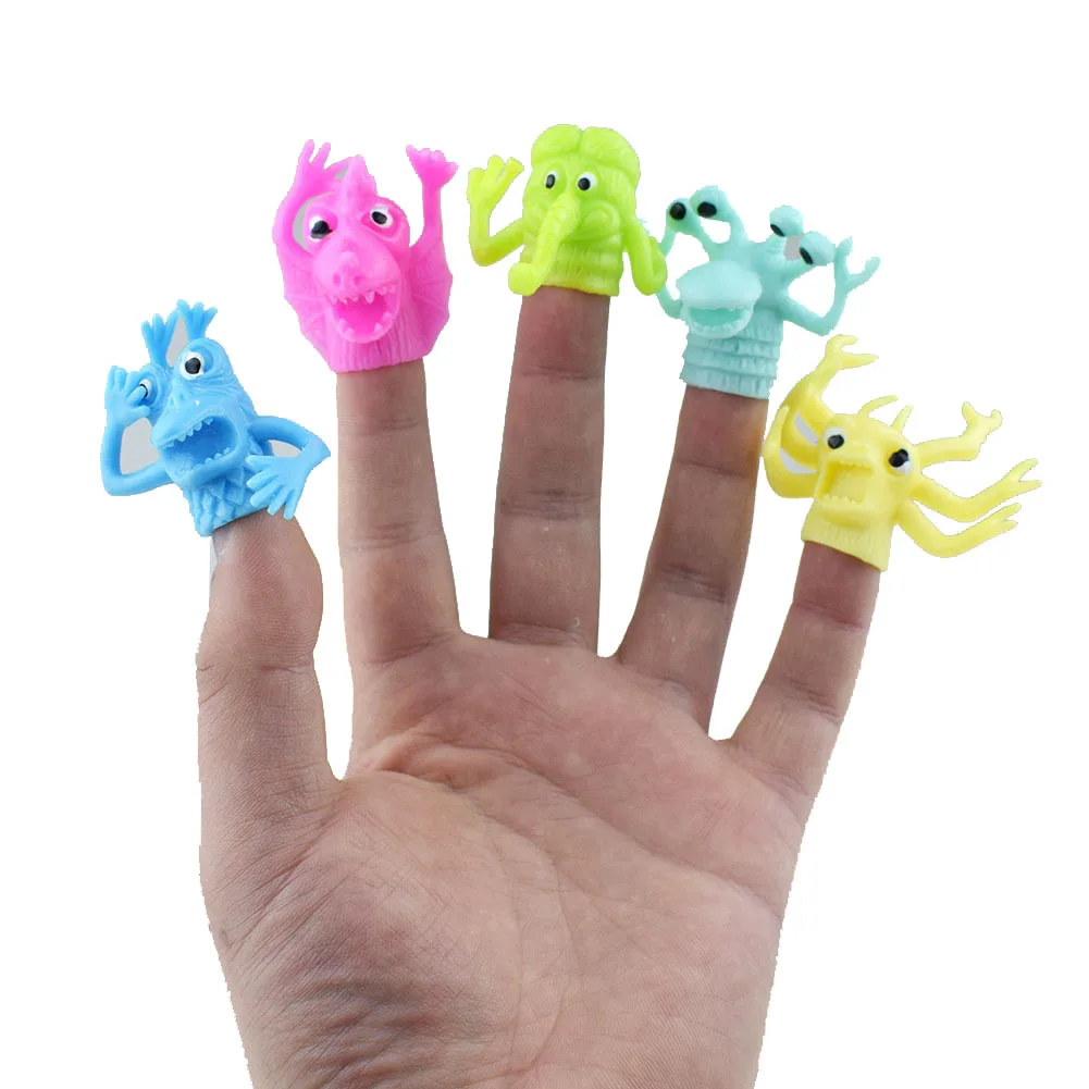 

2023 Hot Novelty Funny TPR Monster Dolls Finger Puppets Pen Set Toys Storytelling Props Children Bedtime Storytelling Toys