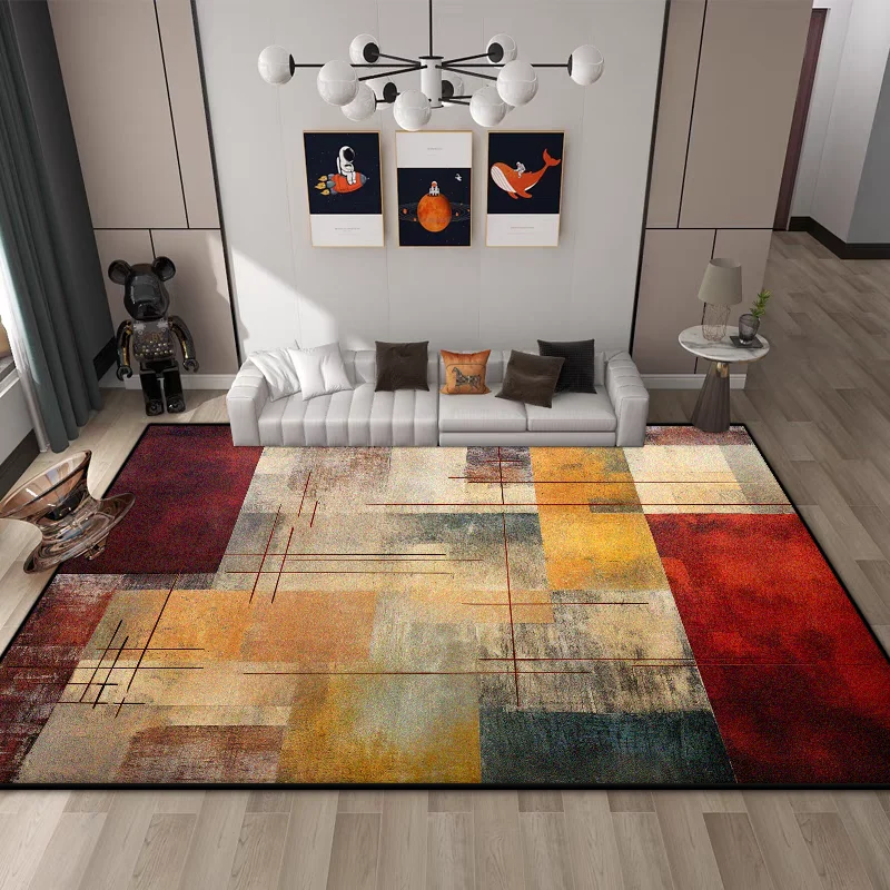 Grid Pattern Post-modern Living Room Rugs Antiskid Large Carpet 140x200 Home Decoration Luxury Absorbent Entrance Floor Mats IG