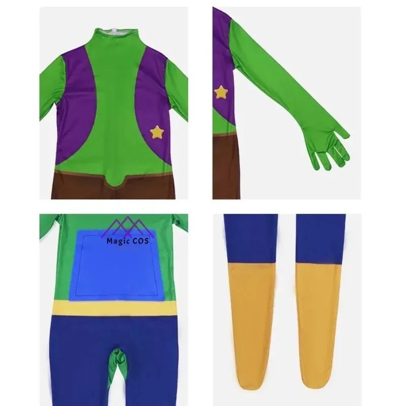 새로운 야생 격투 롤플레잉 게임, 어린이 성인 점프슈트, 할로윈 카니발 무대 공연, 파티 의상