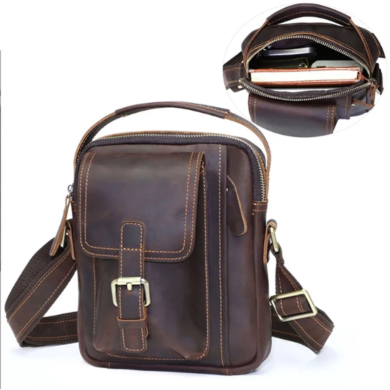 

Men's leather phone bag multifunctional commuting shoulder bag men's high-quality crossbody bag - fashionable handbag