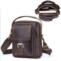 Men's leather phone bag multifunctional commuting shoulder bag men's high-quality crossbody bag - fashionable handbag