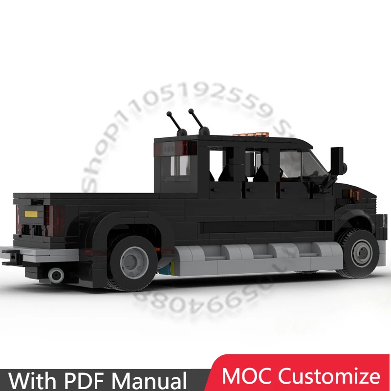 

360 деталей Supercar Kodiak C4500, 6-дверная кабина, кастомный двухосный MOC, модульный конструктор, простые кирпичики, DIY-сборка, игрушка-подарок