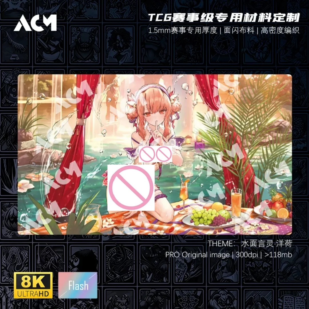 600x350mm Shadowverse Jinhwa, Wordweaver Diy Playmat 1.5mmseamless Edge Surface Holographic  Single Rubber Board Game Card Mat