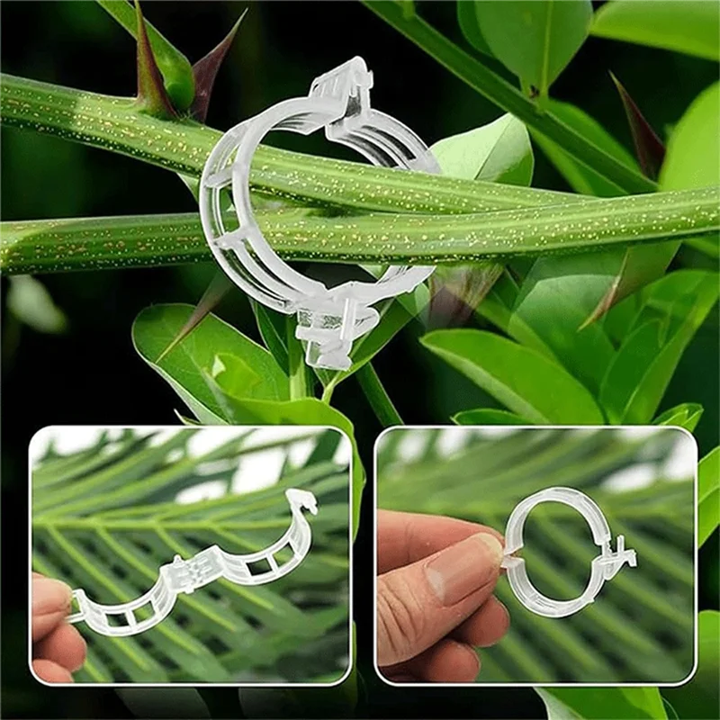 

ABUI-40-Pack Tomato Hooks With Cord- Includes 40 Plant Buckles, Tomato Hook Set, Garden Plant Bender Clips