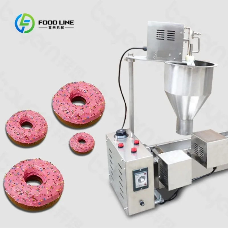 Customized Automatic Donut Making Machine, Commercial Donut Fryer with Hopper & Conveyor, Stainless Steel Donut Molder