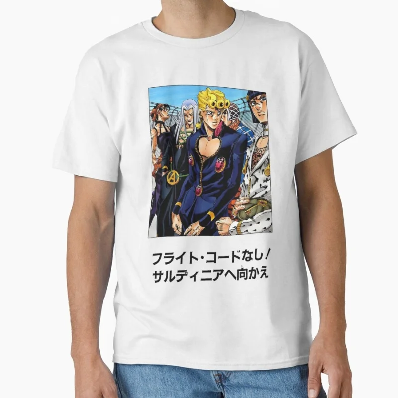 

0812 JoJo's Bizarre Adventure Anime Gift t shirt Manga The greatest gang ever printed Graphic Clothes Y2K clothing All size Tops