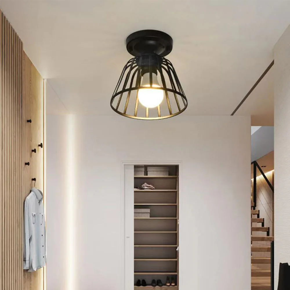 Iron walkway ceiling light minimalist Nordic retro balcony, kitchen light, hallway iron entrance small ceiling light