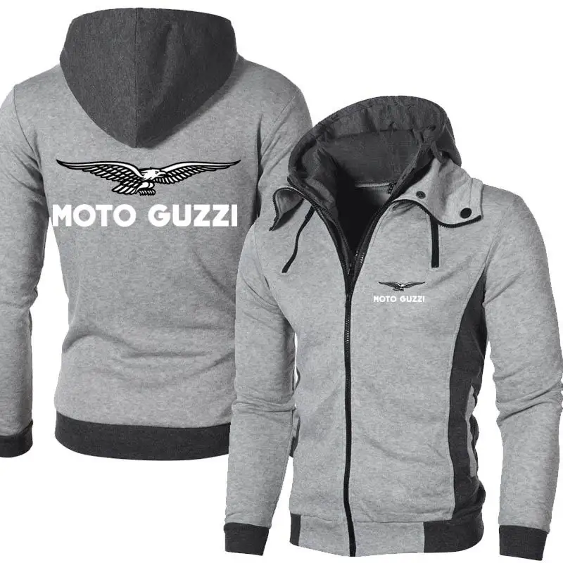 2023 New Spring Autumn Men\'s Moto Guzzi Logo Hoodies Outdoor Casual Male Jackets Warm High Quality Harajuku Sweatshirts