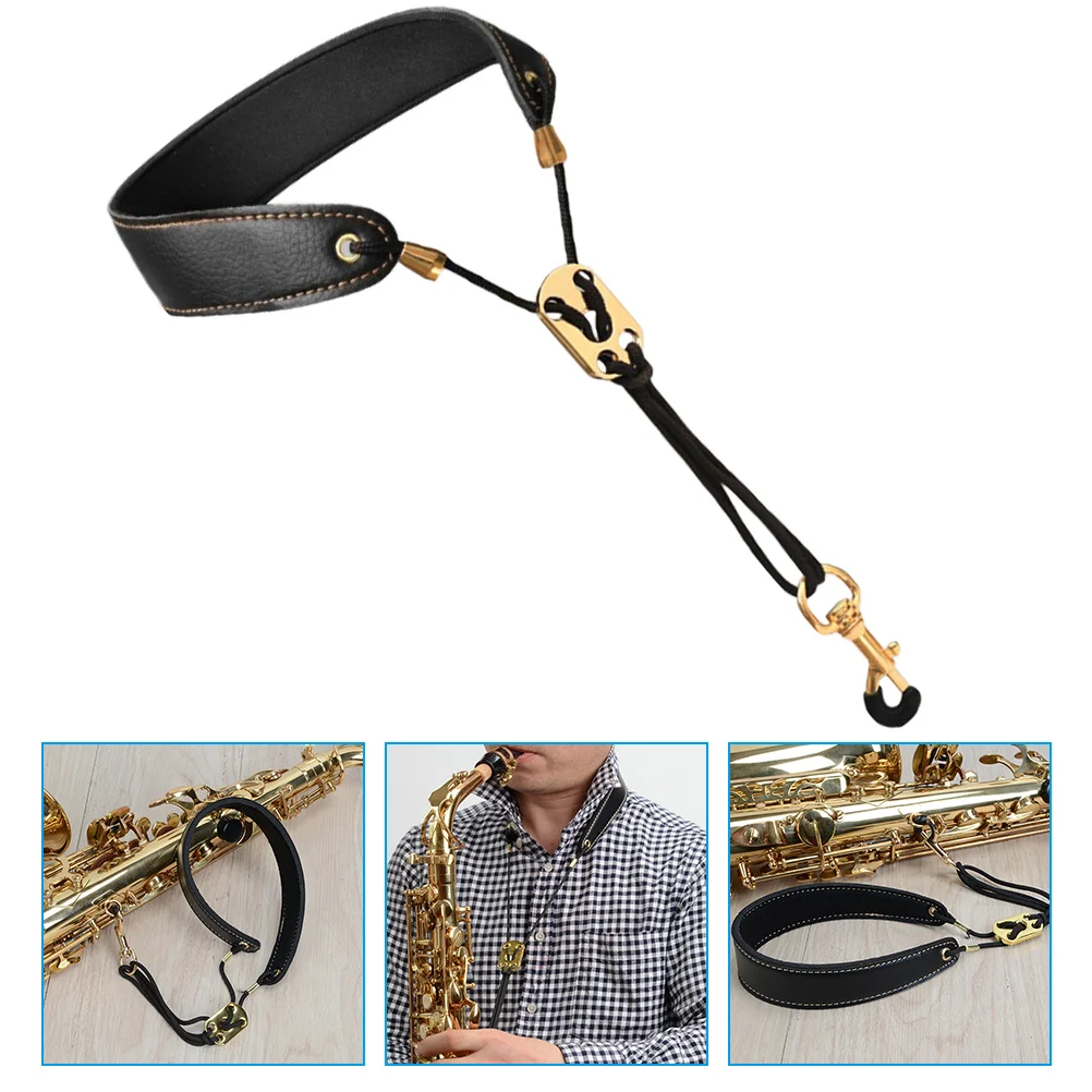 

Saxophone Strap Alto Lanyardl Neck for Tenor Professional Shoulder Harness Black Child