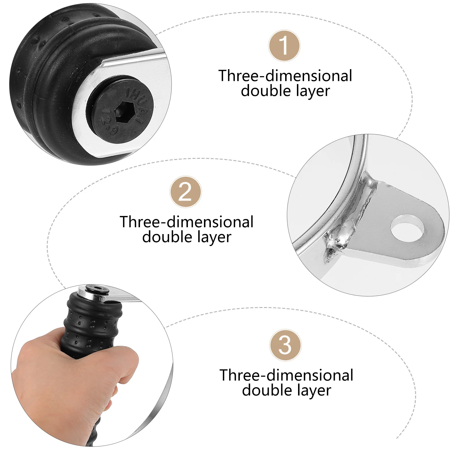 

1Set Fitness Pull Rod Chrome Plated Handle Non Slip Sweat Absorbing Gym Strength Training Bicep Trainer Single Handle