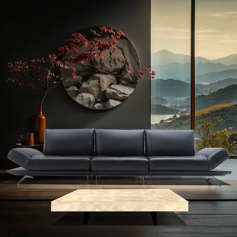 

Multifunctional sofa Italian minimalist modern living room folding headrest furniture large and small