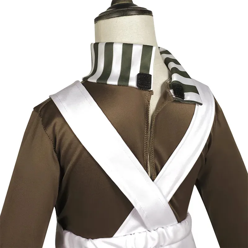 Filme fábrica de chocolate oompa cosplay traje crianças topos cinta calças meias longas conjunto completo crianças loompa role play terno dia das bruxas