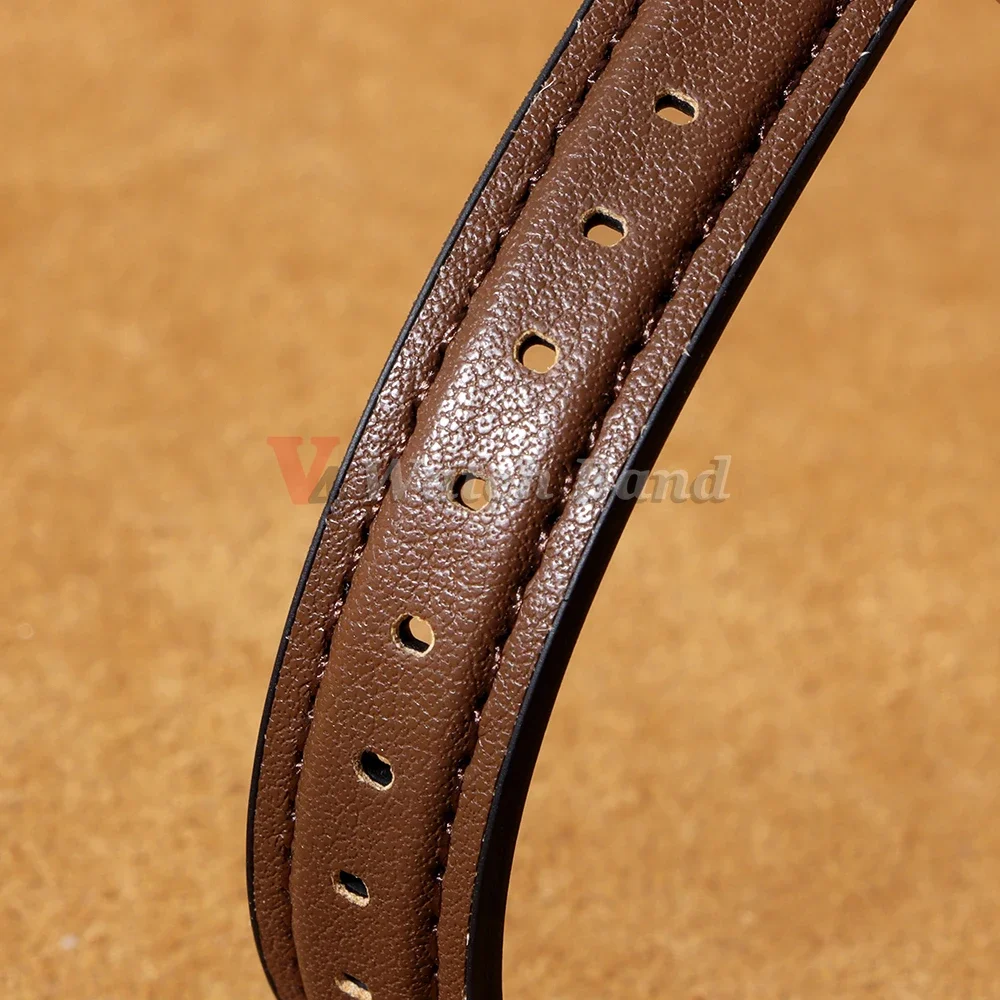 Real Animal Leather + Silicone Watch Strap Ultra-thin Wristbelt 10mm 12mm 14mm 16mm Slim Watch Band for Women Lolarose with Tool