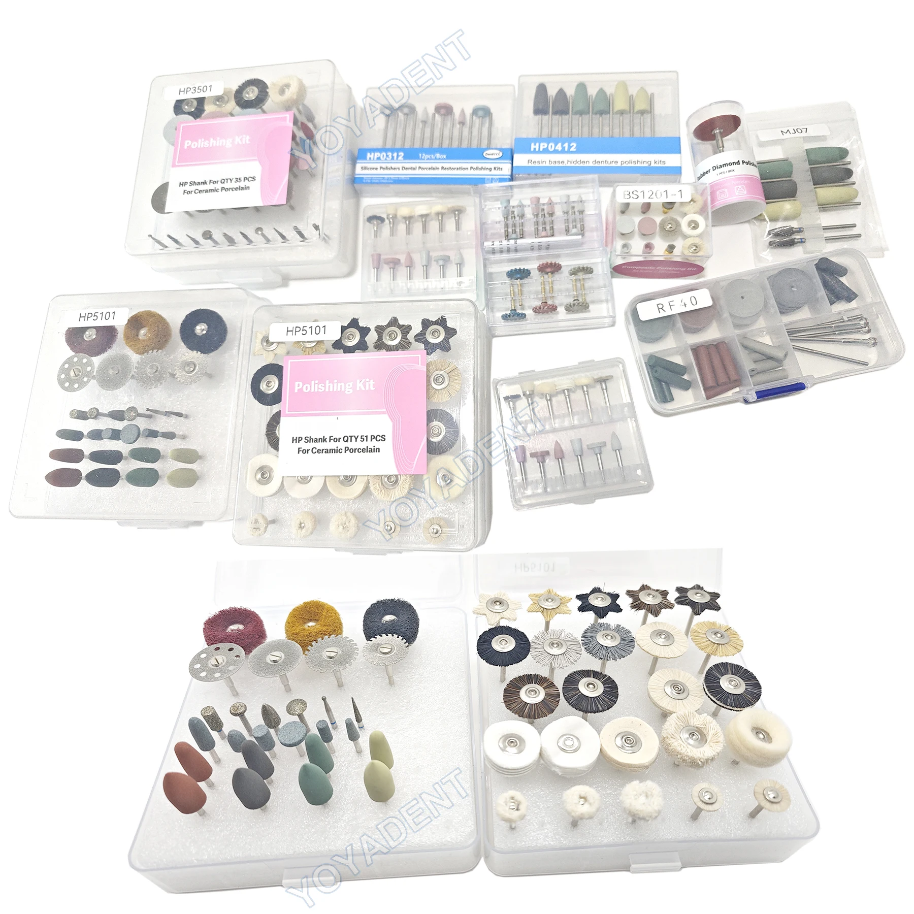 

Набор для полировки зубов из 35/51 предмета: алмазные боры и щетки для керамики и фарфора, инструменты для стоматологов