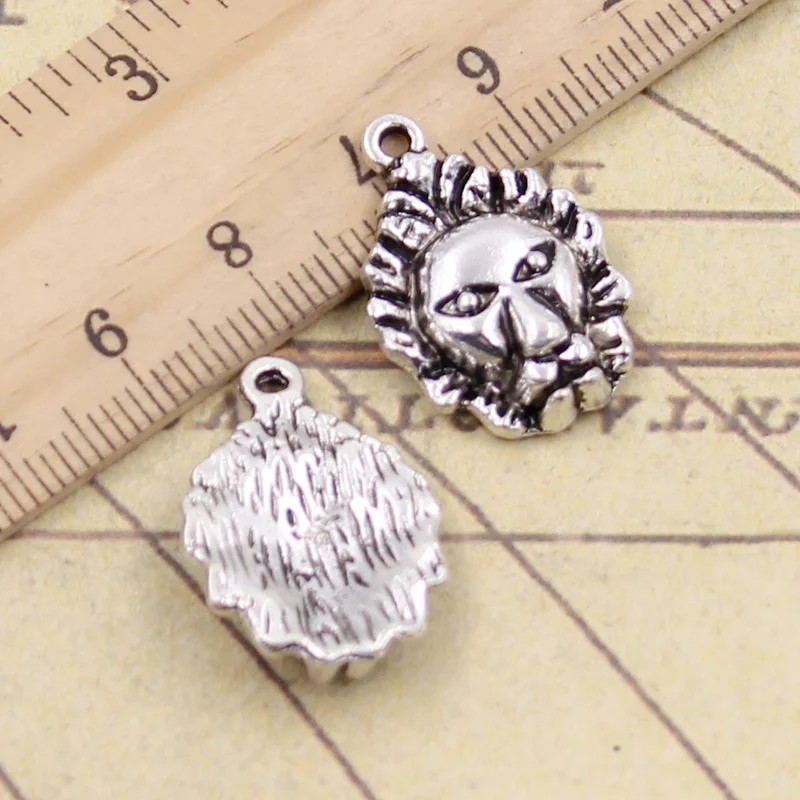 12pcs Charms Angry Lion Head 24x16mm Tibetan Silver Color Jewelry Antique Pendants DIY Craft Handmade Making