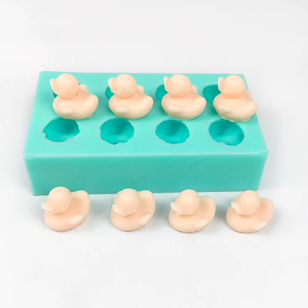 

PRZY 8 Holes 3D Cute Lovely Ducks Clay Resin Mold Silicone Animal Mini Duck Mold Fondant Mould Mousse Cake Molds DW0434