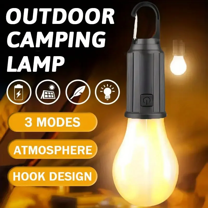 

1/2/4 LED Solar Rechargeable Camping Handheld Lights Made of ABS Material Portable Atmosphere Lights Lightweight Tent Lights