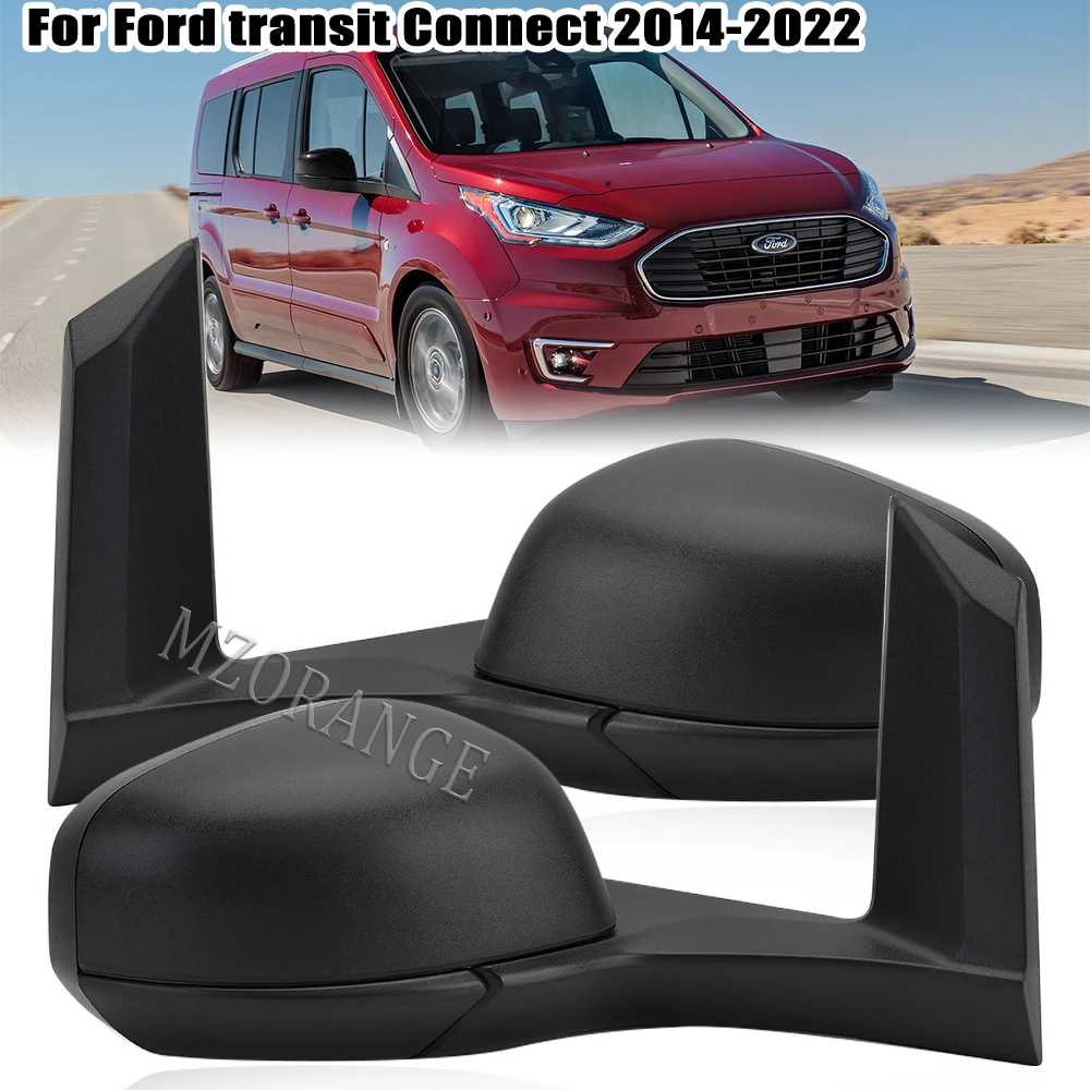 Rearview Side Mirror Cover for Ford Transit Connect 2014-2022 door wing Mirrors Without Turn Signal Heated cars accessories