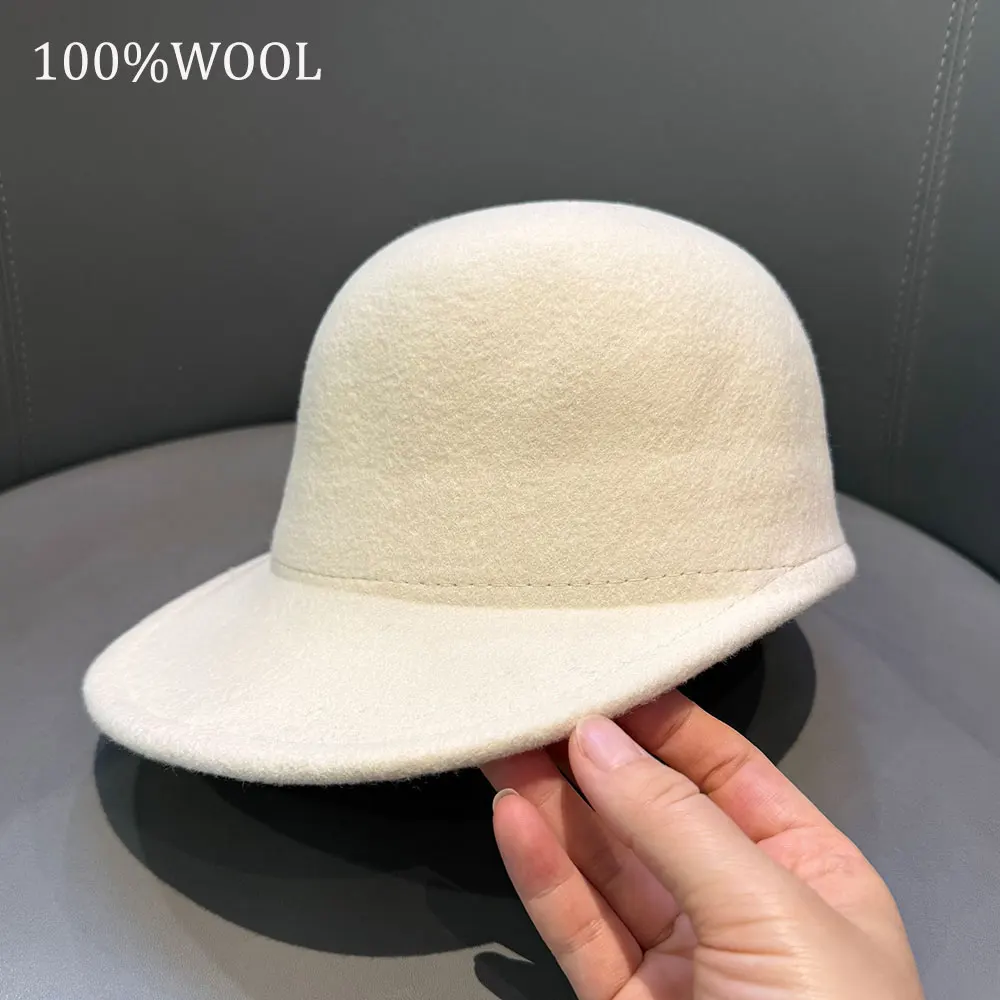 Fashion Winter Retro Equestrian Forward Cap Women's Fashion Trendy Beanie 100% Wool Flannel Painter Hat