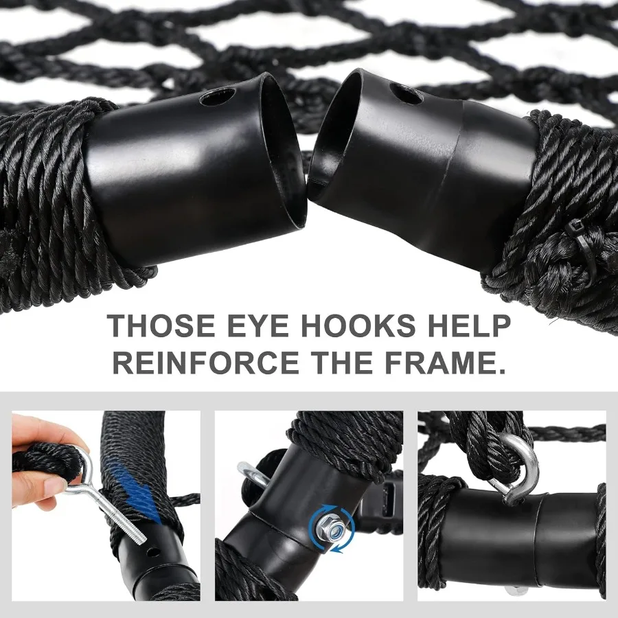 SUPER DEAL Largest 48" Spider Web Swing Set for Tree 700lbs Extra Large Platform Net Swing 71inch Adjustable Hanging Ropes - At