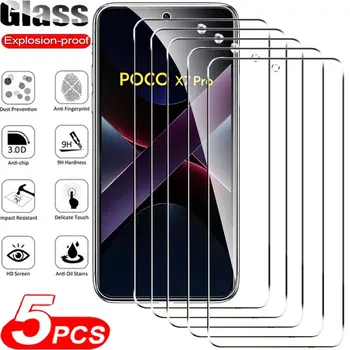 5ks tvrzeného skla pro POCO X7 X6 X5 X4 X3 Pro NFC GT 5G Ochranné pouzdro na displej pro POCO F7 Ultra M7 F6 F5 M6 Pro C75 C65 C40 sklo 10 nejlepší prodej displej brnění x5 - №10