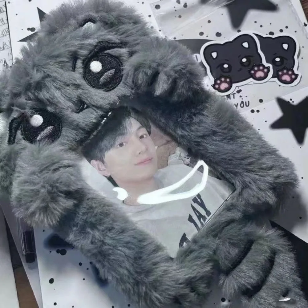 Cute Plush Photocard Case Student Card Holder Bag keychain Star Shape Photo Card Holder Idol Photos Protective Cover Cartoon