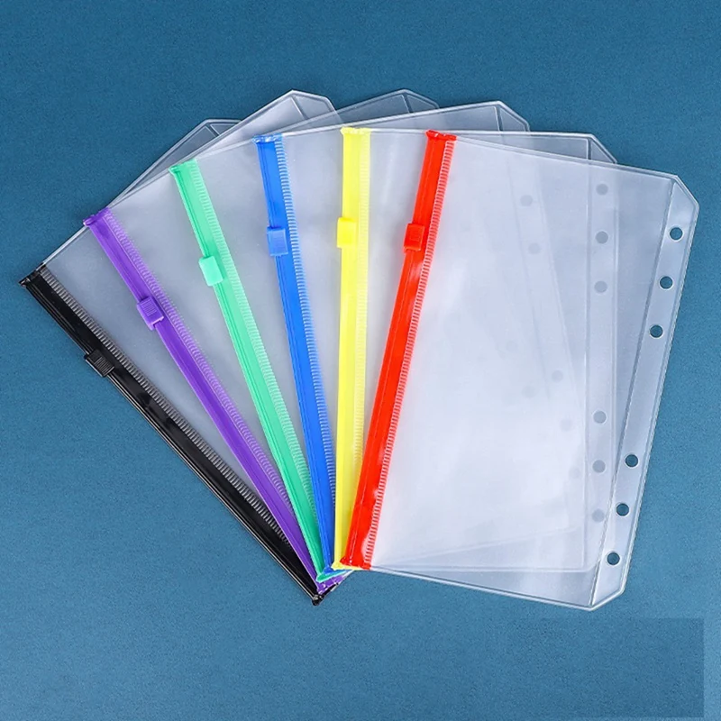 12 Stück a6 6-Loch-Binder Tasche wasserdichte PVC-Budget-Umschläge Reiß verschluss Binder Beutel für Notebook Planer Reise binder