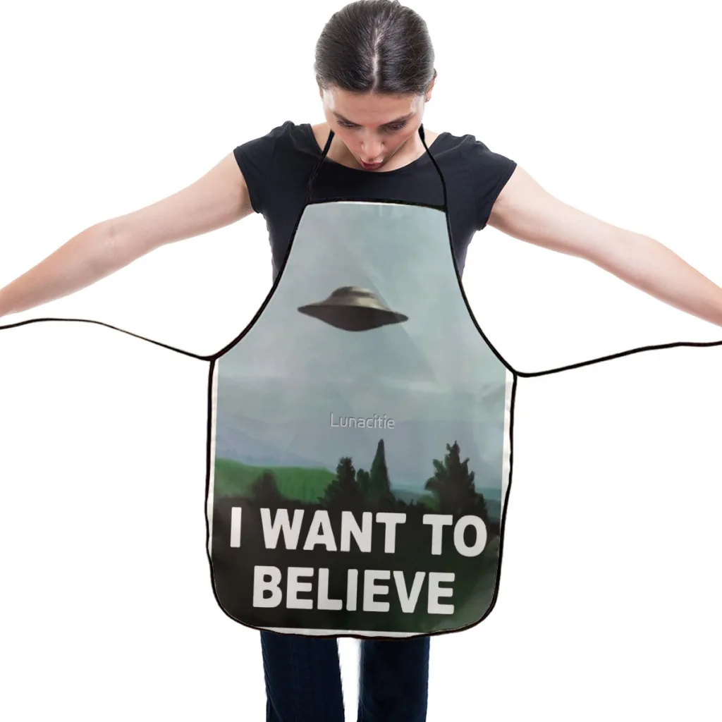 The X Files - I want to believe  Kitchen Aprons for Women Household Cleaning Apron Chefs Cooking Baking Apron for Child