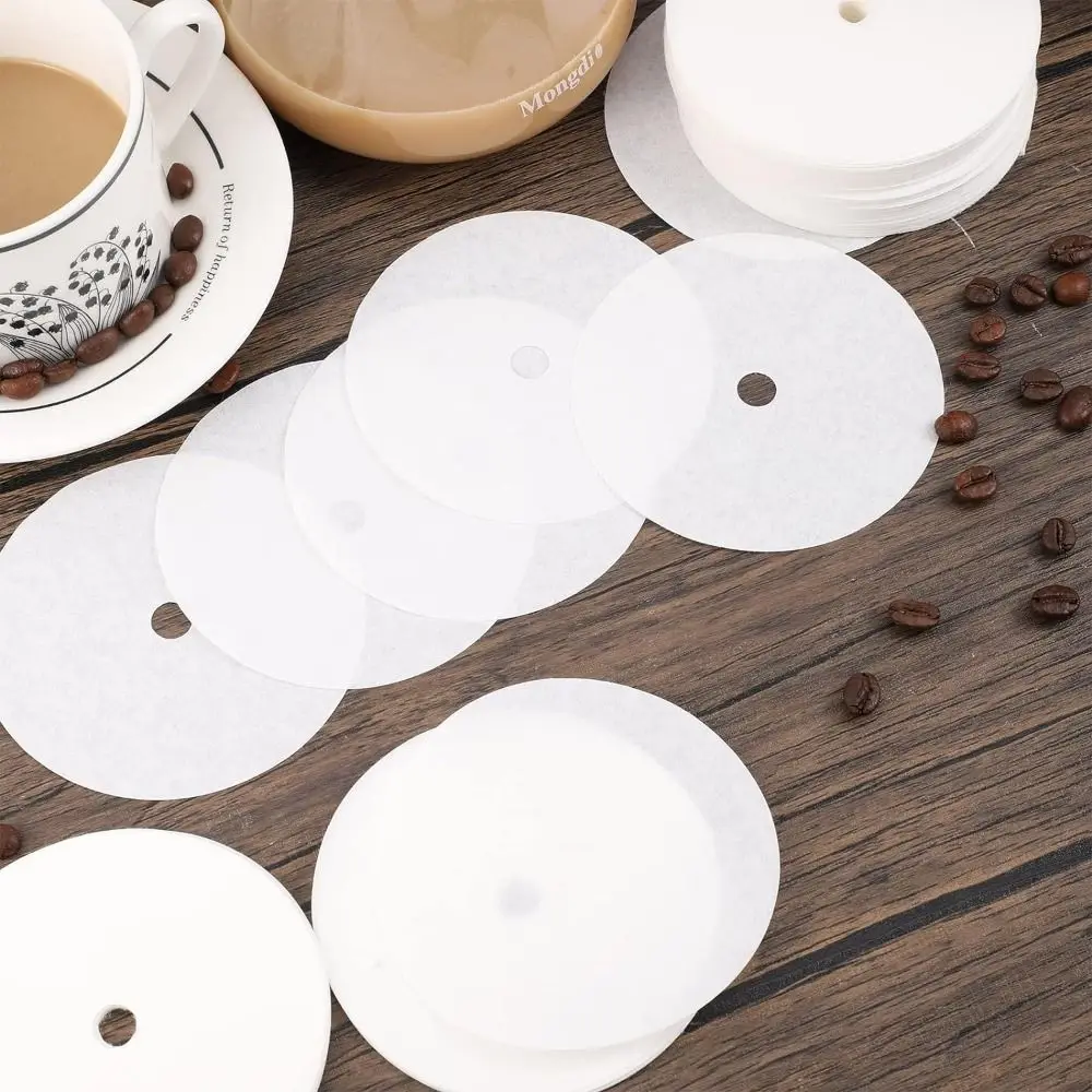 200Pcs 3.75 Inch Percolator Coffee Filters Natural Unbleached Replacement Filter Pack Premium with Hole