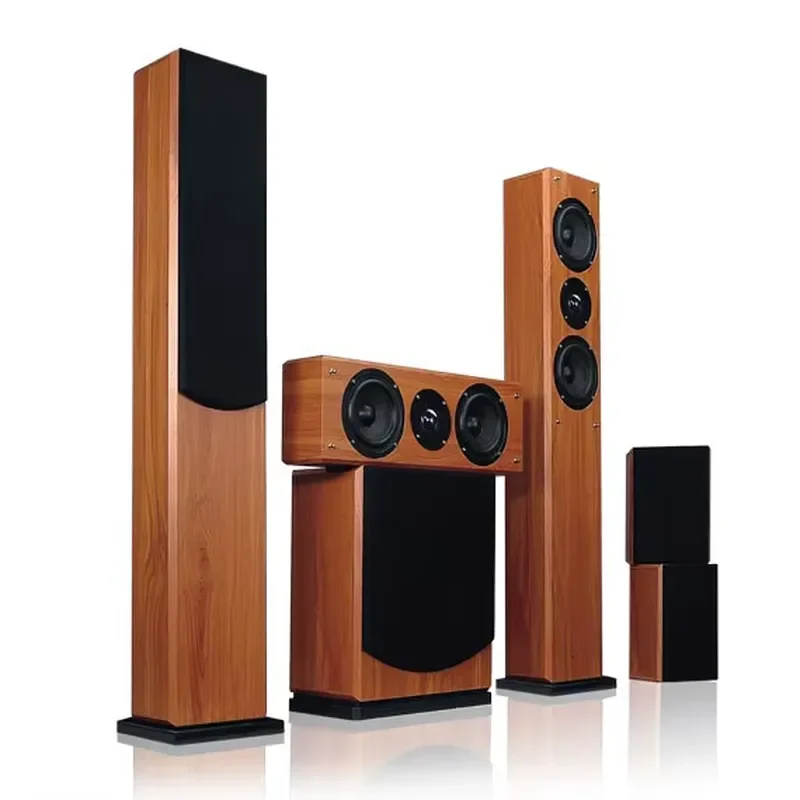 5.1 Channel Home Theater Speaker System Passive Subwoofer Slim Design for TV Surround Sound Audio Set Compact Wireless