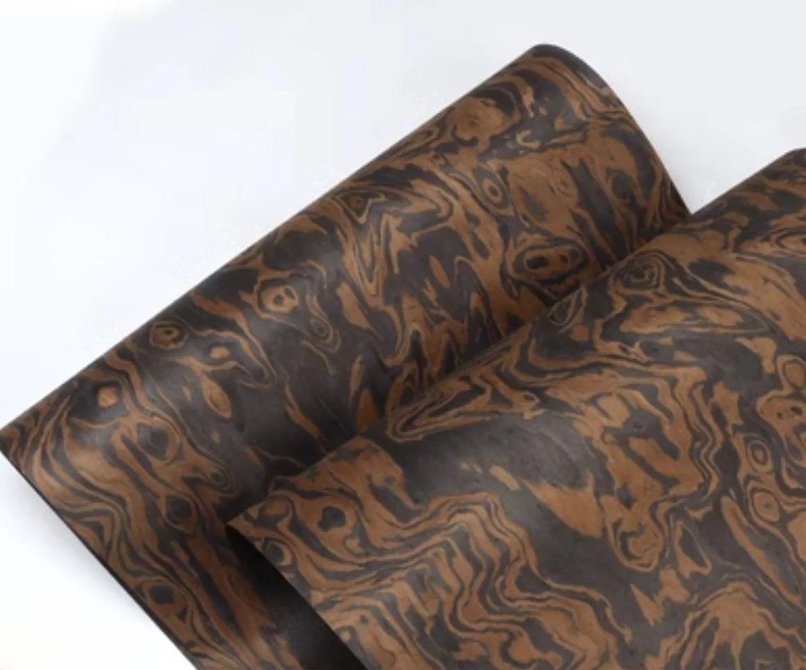 Vintage-Inspired Decorative Wood Veneer Technology Wood Decorative Black Walnut Tree Root Veneer 250X58CM Thickness: 0.5mm image 2