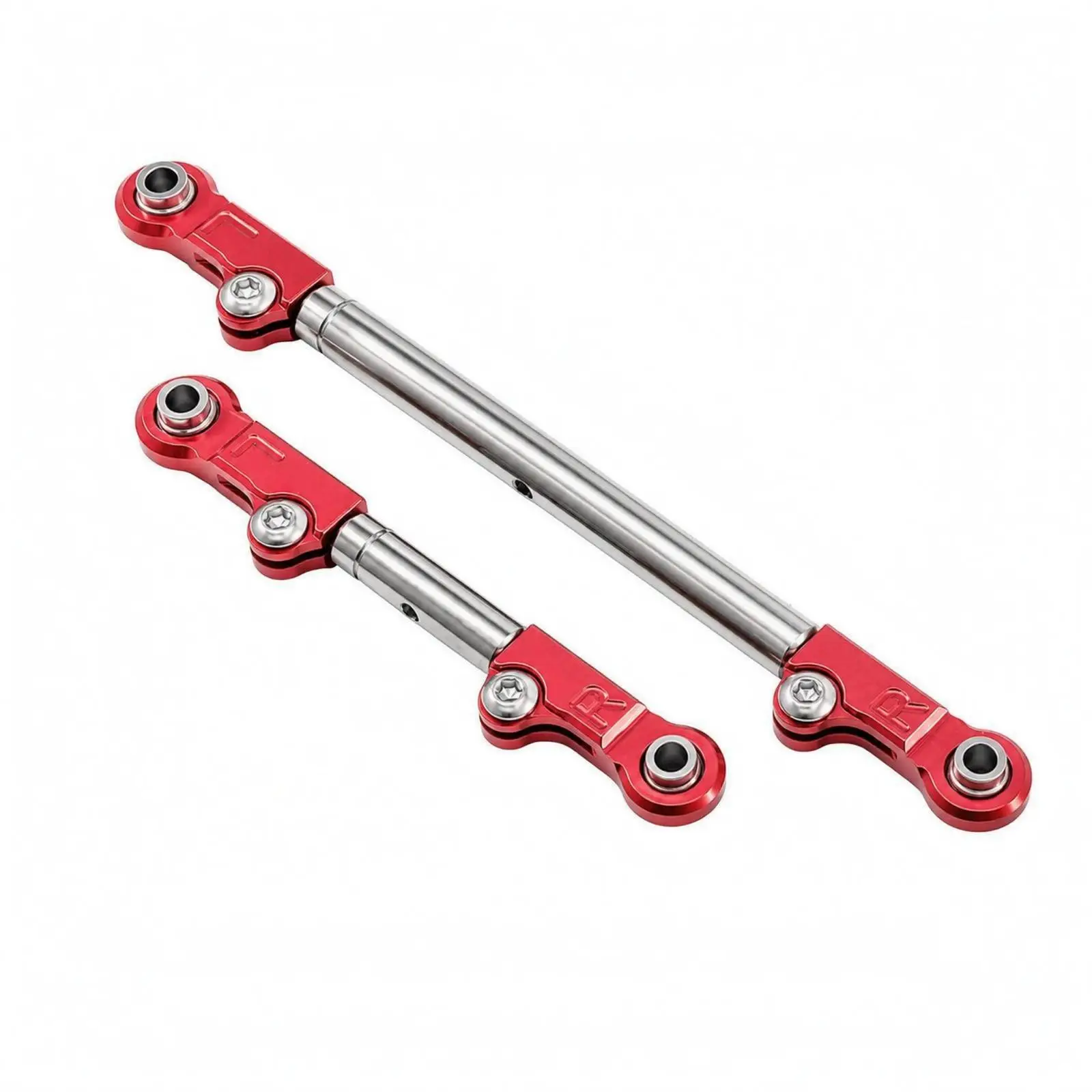 2 Pieces Adjustable Tie Rod 1/12 Scale RC Steering Link Rod Eyelet Mount