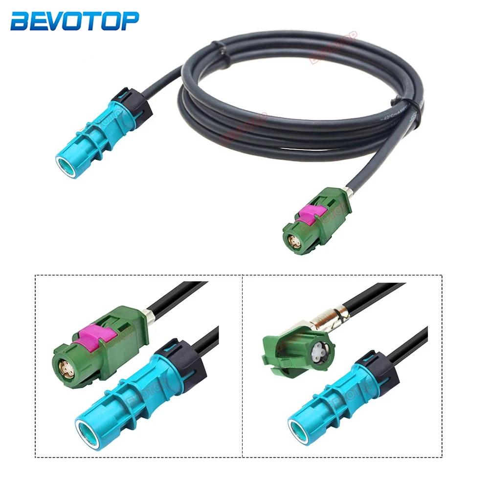 BEVOTOP Waterproof HSD Z to Non-WP HSD E Female 4Pin Connector Car LVDS Video Line 360° View Front Camera Wiring Harness Cable
