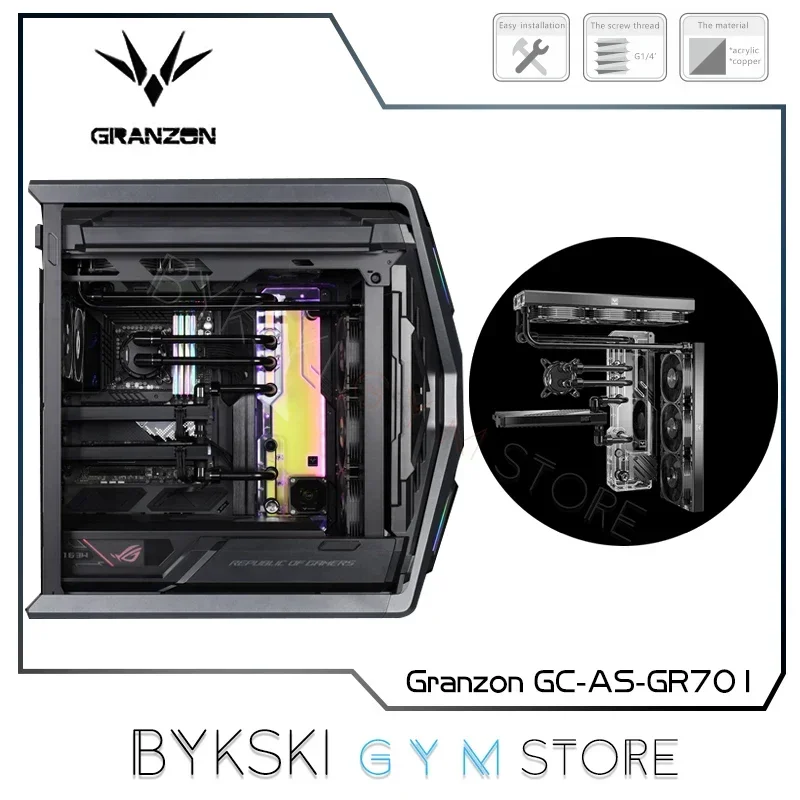 Granzon Distro Plate Water Cooling Solution For ASUS ROG GR701 HYPERION CPU+GPU Block Watercooler 5V ARGB SYNC GC-AS-GR701