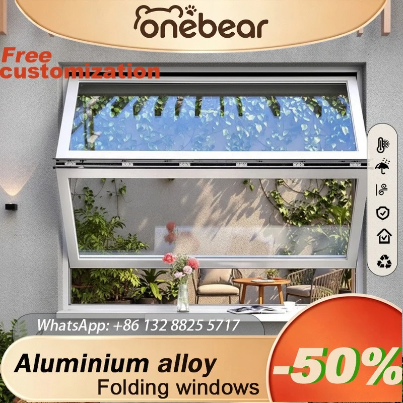 

High quality stackable panels Full height open kitchen service windows Aluminum folding windows