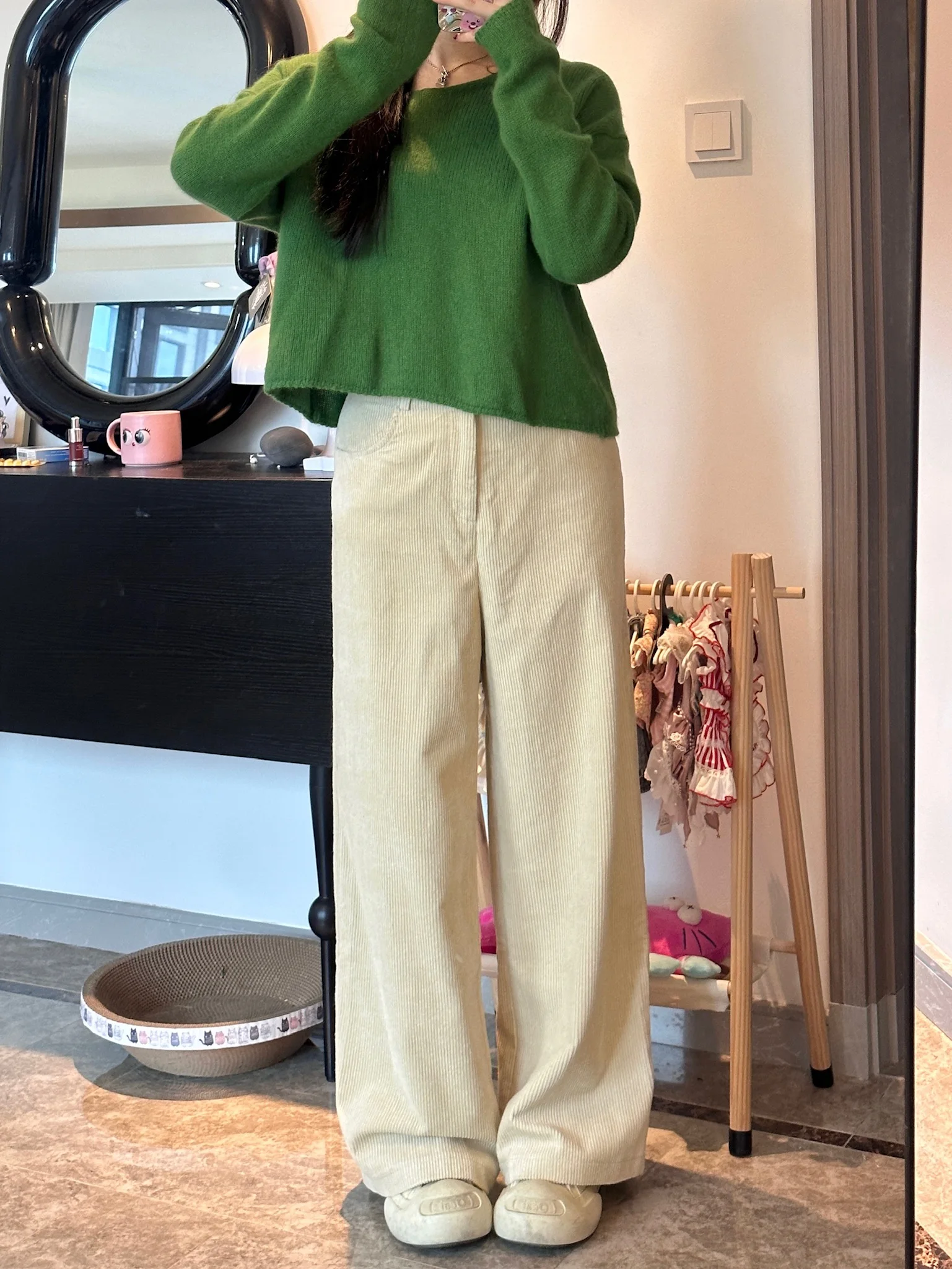 

Брюки женские прямые из вельвета с высокой талией для похудения, весна-осень, в корейском стиле, широкие повседневные брюки