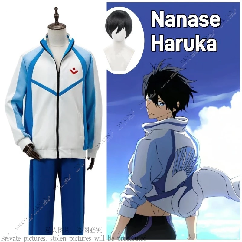 

Нанасе Харука Косплей Костюм Парик Пальто Брюки Бесплатно! Cos Iwatobi Swim Club Повседневный наряд Вечеринка Женщина Мужчина Хэллоуин Comic-Con