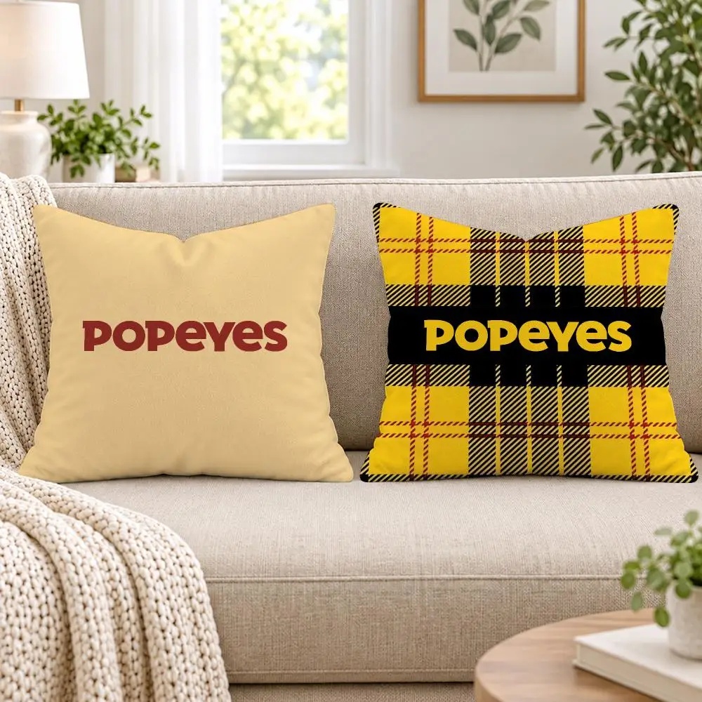 Fried Chicken P-PopeyeS Cushion Cover Short Plush Double-Sided Printing Sofa Bedroom Pillow Case Aesthetic Home Decor