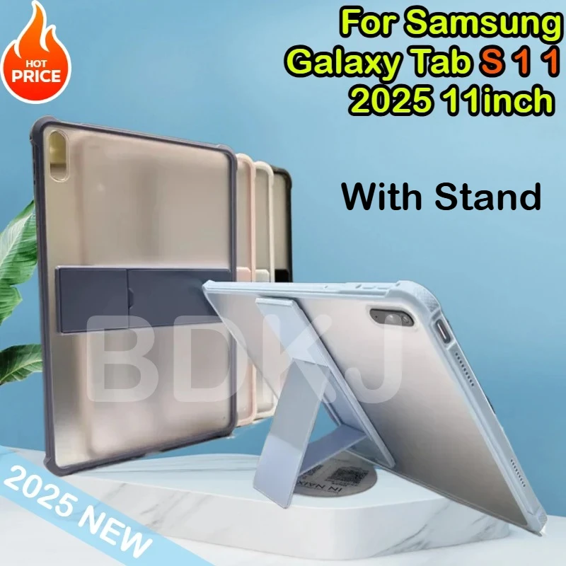 

Matte Frosted PC Bracket Shockproof Case for Samsung Galaxy Tab S11 2025 S10 Lite Fe A9 Plus 13.1 11" 8.7 S9 FE S8 S7 12.4 Cover
