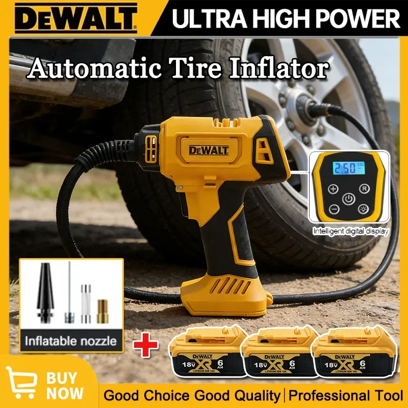 Dewalt Automatic Tire Inflator Battery Air Compressor Cordless Electric Pump with Digital Pressure Gauge for Car Bike for 18V