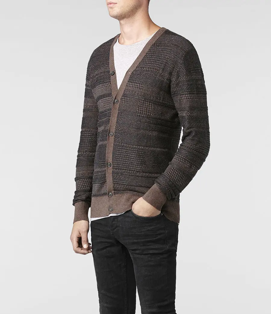 

East London Design Ele Low-profile Stereo Texture Knitwear Cotton Blend Camere V-ne Long Sve Faion Urban Sle O...