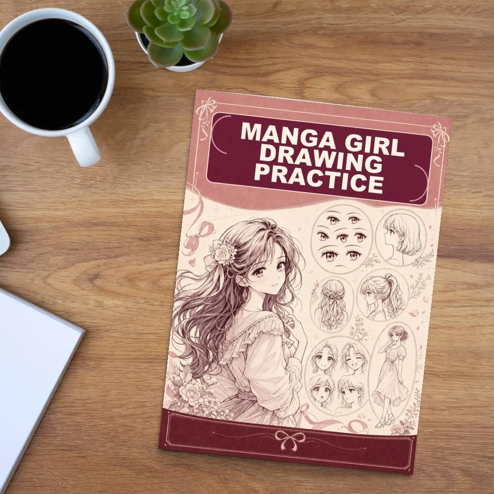 Manga Girl Drawing Practice Book, Anime Faces, Eyes, Hairstyles, Expressions, Poses and Outfit Sketching for Beginners