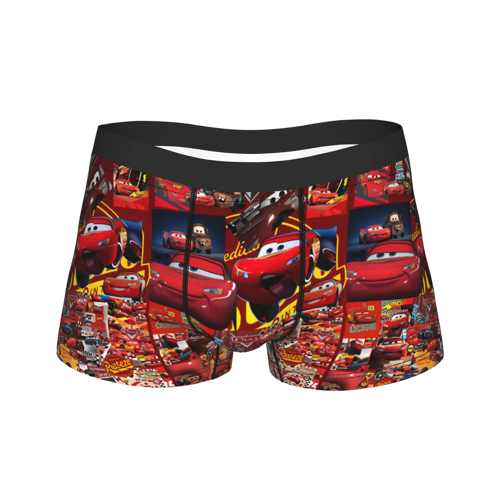 

Lightning McQueen Cars Movie Scrapbook Collage Underwear Man Panties Print Comfortable Trunk Quality Boxer Brief Plus Size